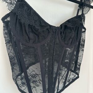 Elegant Black Lace Bustier